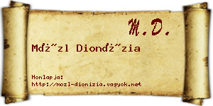 Mözl Dionízia névjegykártya